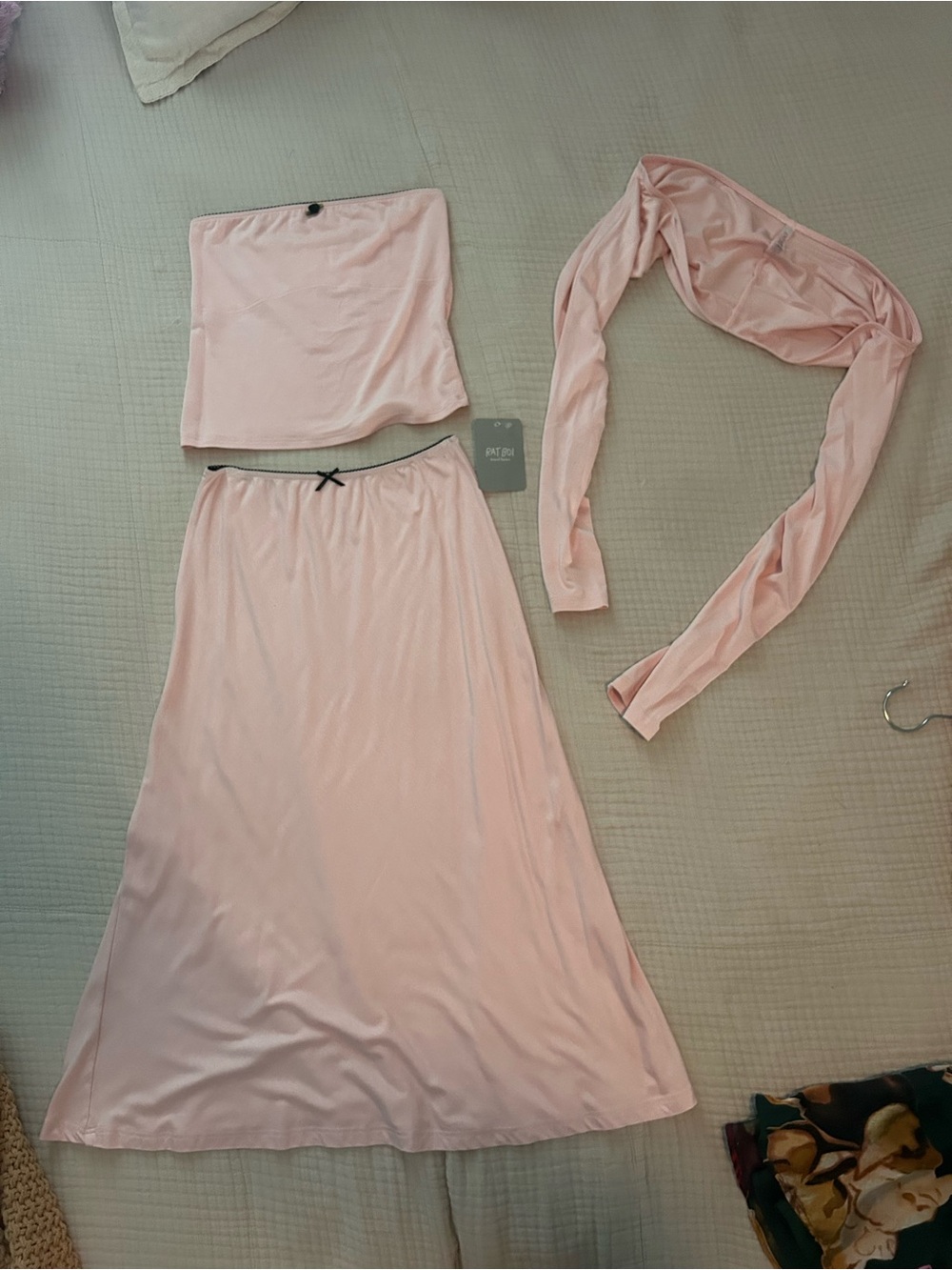 NWT Rat Boi Bias Slip Midi Skirt + Tube Top set with Bolero